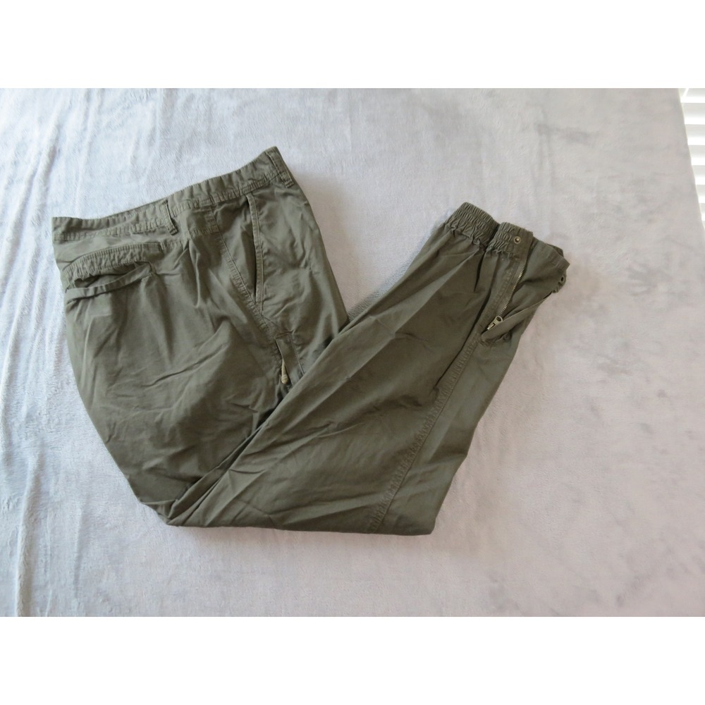 PJ Mark Cargo Pant Mens 48x32 Olive Green Slim Fit Tactical Streetwear Zip Ankle